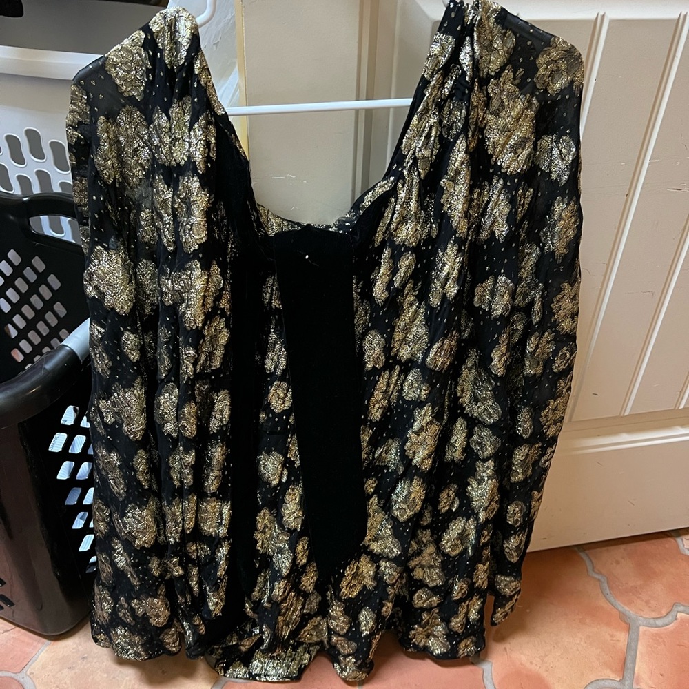 Free People Black and Gold flowy dress